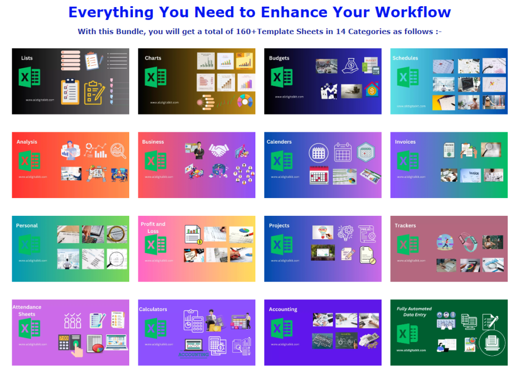 1300 MS Excel Templates with Bonuses of MS Words and Power BI Templates information